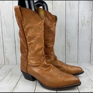 VINTAGE Tony Lama brown cowboy boots 10.5D